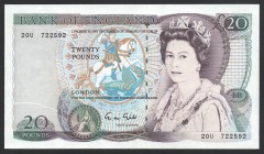 Great Britain 20 Pounds 1988 - 1991 RARE!
P# 380e; № 20U 722592; UNC; "William Shakespeare"; RARE!