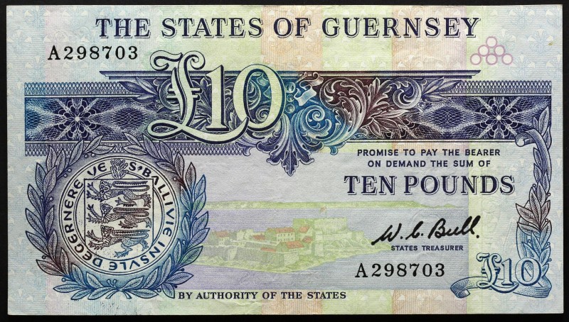 Guernsey 10 Pounds 1980
P# 50a; № A298703