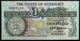 Guernsey 1 Pound 1980-89
P# 48b; № H307110; UNC