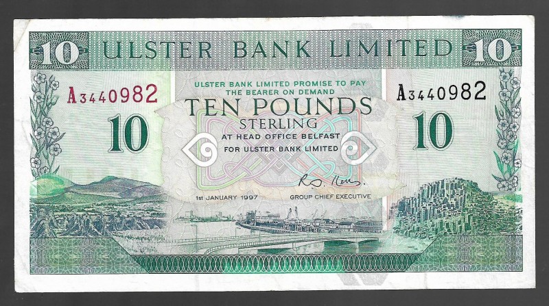 Ireland Ulster Bank 10 Pounds Sterling 1997
P# 336; A3440982