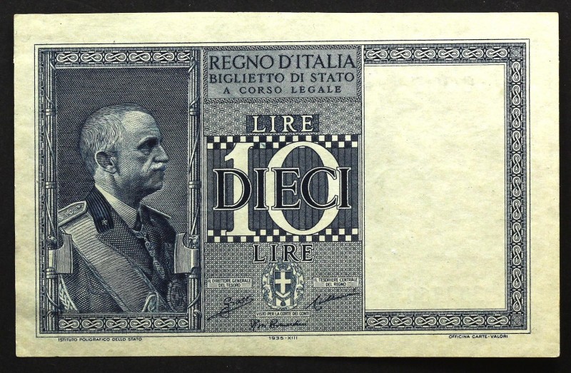 Italy 10 Lire 1935
P# 25a; № 0007-359960; AUNC