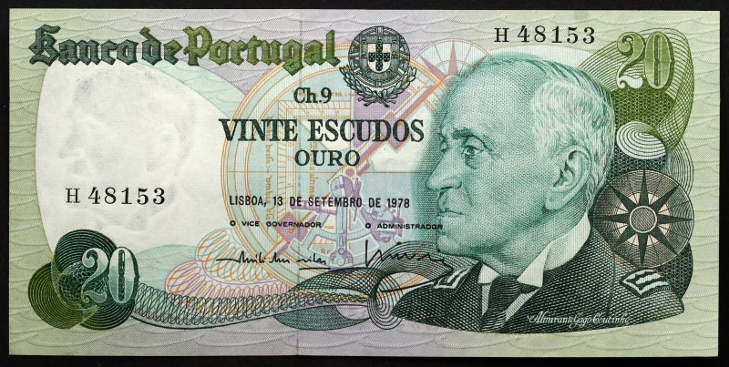 Portugal 20 Escudo 1978
P# 176a; № H48153; UNC