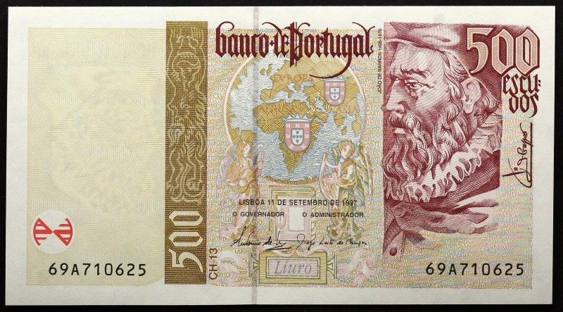 Portugal 500 Escudo 1997
P# 187b; № 69A710625; UNC