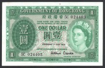 Hong Kong 1 Dollar 1958 RARE!
P# 324Ab; № 368758; UNC-; RARE!