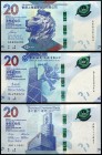 Hong Kong Lot of 3 Banknotes 2018
20 Dollars 2018; Different Reverses; UNC