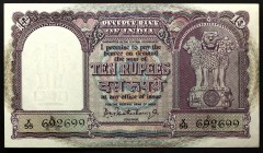 India 10 Rupees 1960
P# 40a; № X55-692699; UNC