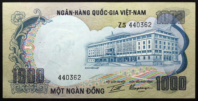 Vietnam - South 1000 Dong 1972
P# 34a; № Z5-440362; UNC