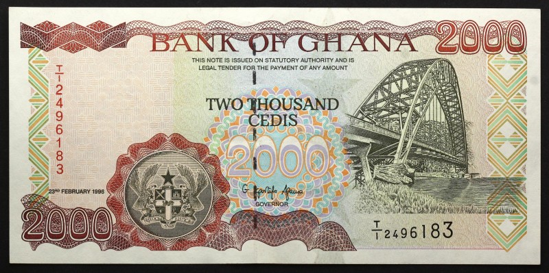 Ghana 2000 Cedis 1994
P# 30a; № T1-2496183; UNC