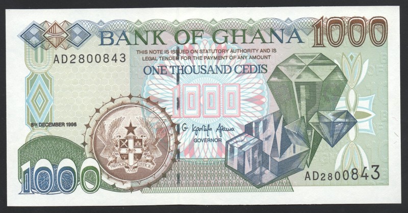 Ghana 1000 Cedis 1996
P# 32a; № AD 2800843; UNC; "Jewels"