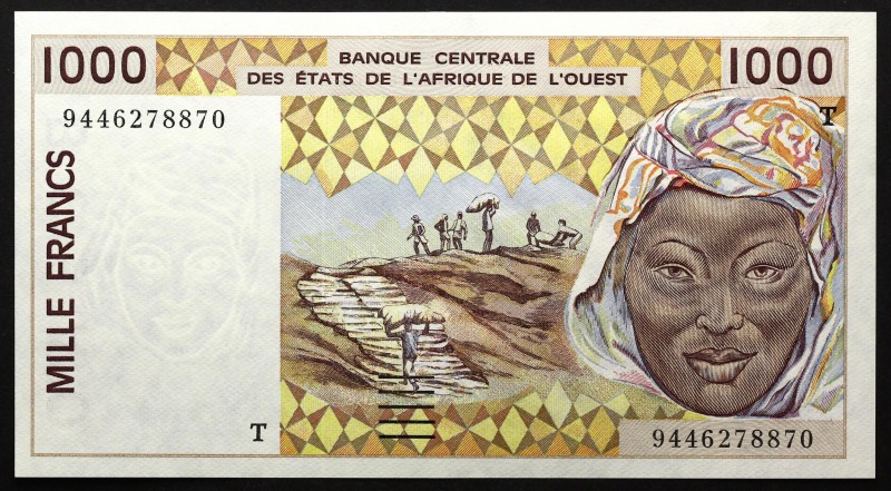 Togo 1000 Francs 1994
P# 811Td; № 9446278870; UNC