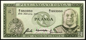 Tonga 1 Paanga 1987
P# 19c; № B1-883980; UNC