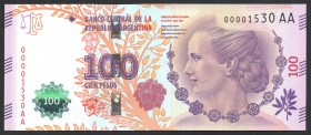 Argentina 100 Pesos 2012 Commemorative
P# 358c; № 00001530 AA; UNC; "Eva Peron"
