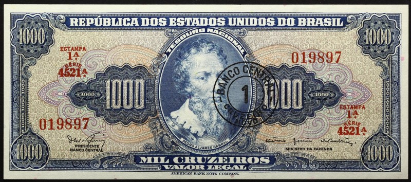 Brazil 1 Cruzeiro Novo 1966-1967
P# 187b; № 019897; UNC