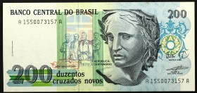 Brazil 200 Cruzados Novos 1989 Commemorative
P# 221; № A1550073157A; UNC
