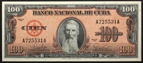 Cuba 100 Pesos 1959
P# 93a; № A725531A; UNC