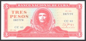 Cuba 3 Pesos 1989
P# 107b; № CE 03 287770; UNC; "Ernesto Guevara"