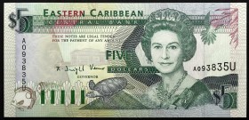 East Caribbean States 5 Dollars 1994 Anguilla
P# 31u; № A093835U; UNC