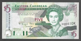 East Caribbean States 5 Dollars 1994
P# 31; B395610K; UNC