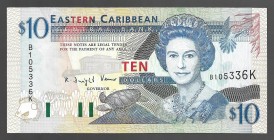 East Caribbean States 10 Dollars 1994
P# 32; B105336K; UNC