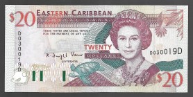 East Caribbean States 20 Dollars 1994 Rare
P# 33; D030019D; UNC