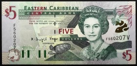 East Caribbean States 5 Dollars 2000 St. Vincent
P# 37V; № F560207V; UNC