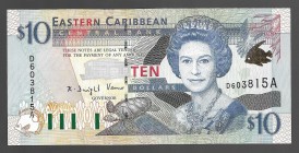 East Caribbean States 10 Dollars 2000
P# 38; D603815A; UNC