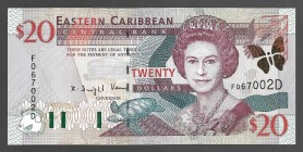 East Caribbean States 20 Dollars 2000
P# 39; F067002D; UNC-