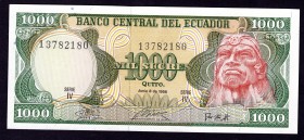 Ecuador 1000 Sucres 1988
P# 125b; UNC