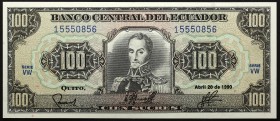 Ecuador 100 Sucres 1990
P# 123; № VW15550856; UNC