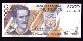 Ecuador 5000 Sucres 1999
P# 128c; UNC
