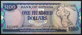 Guyana 100 Dollars 1989
P# 28; № A7-970935; UNC