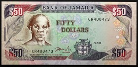 Jamaica 50 Dollars 1996
P# 73d; № CR400473; UNC