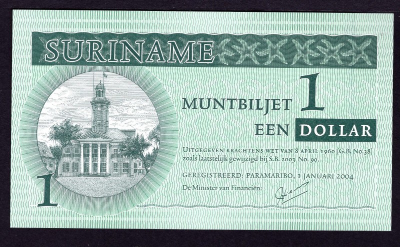 Suriname 1 Dollar 2004
P# 155; UNC