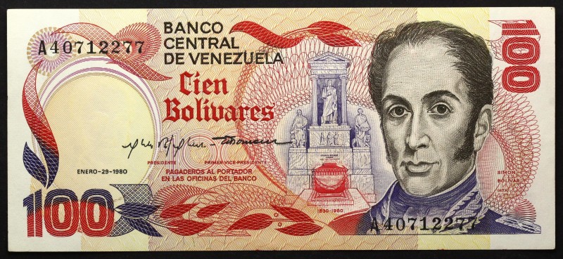 Venezuela 100 Bolivares 1980
P# 59; № A40712277; AUNC