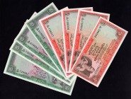 Ceylon Lot of 5 & 10 Rupees 1970 -1974
Lot of 8 Notes. 4 of each denomination. UNC.