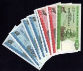 Zimbabwe Lot of 8 Banknotes 1983
2 x 10$, 1 x 5$, 5 x 2$. UNC.