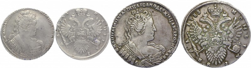 Russia 1 Rouble 1733
Bit# 64; 2,5 Rouble by Petrov; Silver 26,27g.; Между трили...