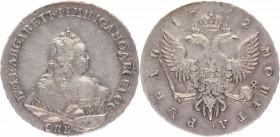Russia 1 Rouble 1742 СПБ
Bit# 243; 2,25 Rouble by Petrov; Conros# 54/3; Silver 24,85g.