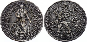 Bohemia Schlick Joachim Taler 1520 (1967) (RESTRIKE)
Silver 22.68g 42mm; Medieval Czechoslovakia Joachim Thaler 1520 Restrike; This is a replica of a...
