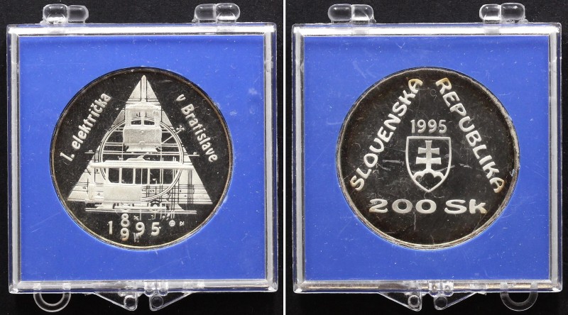 Slovakia 200 Korun 1995 Proof
KM# 26; Silver Proof; European Environmental Prot...