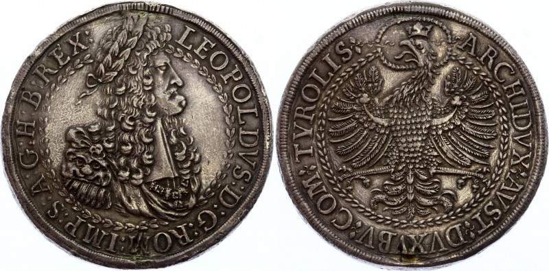 Austria 2 Taler 1680 - 1686
KM# 1119.2; Dav# 3249; Silver; Leopold I; Repaired