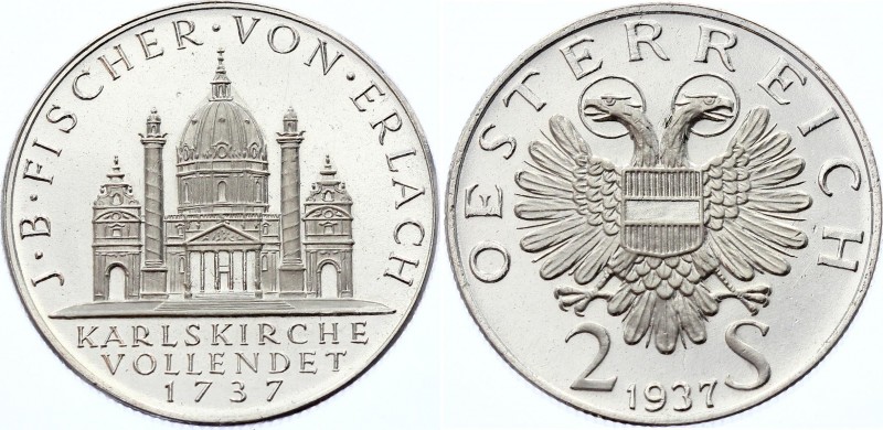 Austria 2 Schilling 1937 PP Proof
KM# 2859; Silver; Proof; 200th Anniversary of...