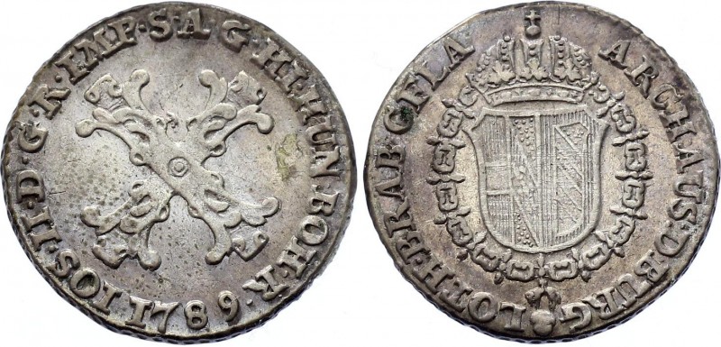 Austrian Netherlands 10 Liards / 10 Oorden 1789
KM# 36; Silver; Joseph II; XF+ ...