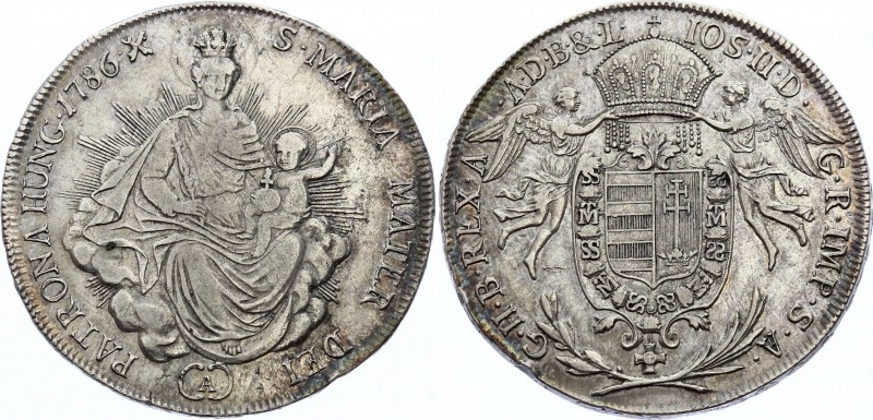 Hungary 1/2 Taler 1786 A - Wien
KM# 399; Silver; Joseph II; VF+/XF-