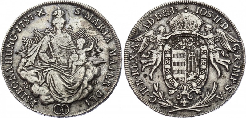 Hungary 1/2 Taler 1787 A - Wien
KM# 399; Silver; Joseph II; VF+