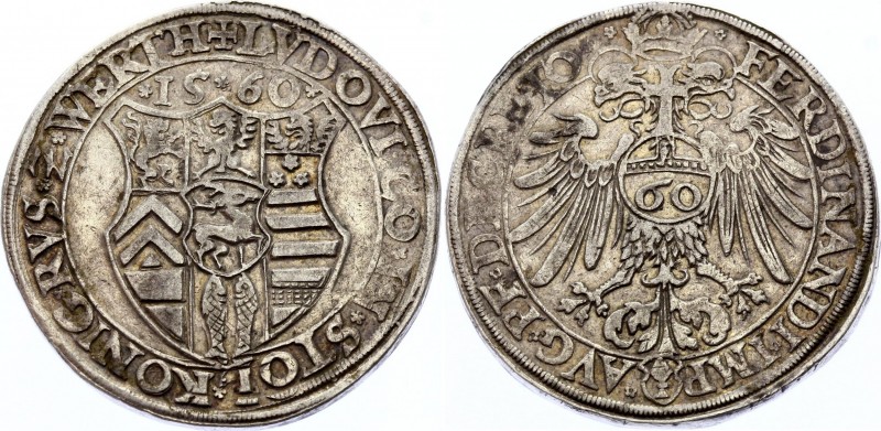 German States Augsburg 60 Kreuzer 1560
Ludwig II von Stolberg als Erbe der Graf...