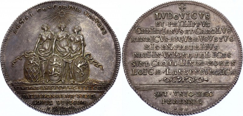 German States Hohenlohe-Langenburg Taler 1751 CGL
Struck for the 50th anniversa...