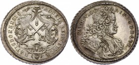 German States Regensburg Taler 1714 RR
Dav. 2609, Beckenbauer 6167. Karl VI. Ratisbonensis Moneta Repvblicae. Carol VI. Silver, UNC with full mint lu...