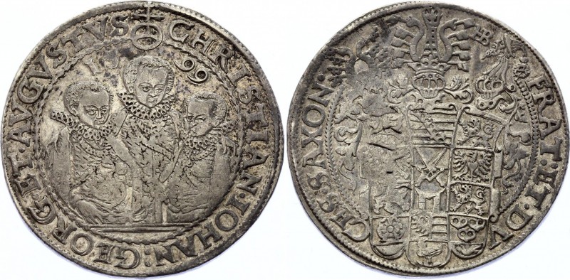 German States Sachsen Albertine Taler 1599 HB
MB# 314, Dav EC IV# 9820; Silver;...