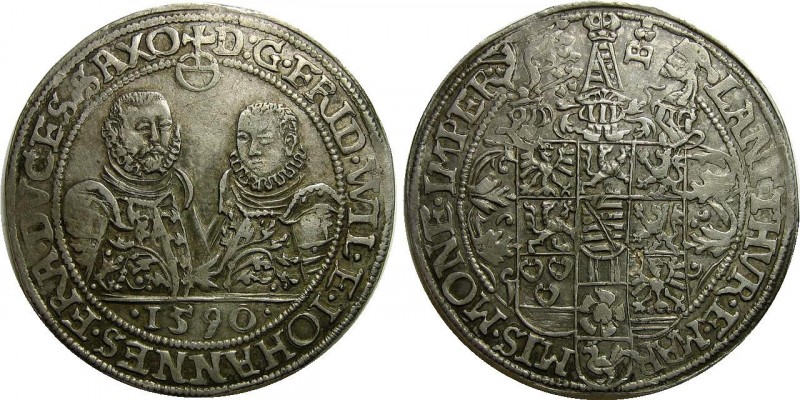 German States Sachse-Weimar Old Line Duchy Taler 1590
Dav EC IV# 9774; Silver; ...